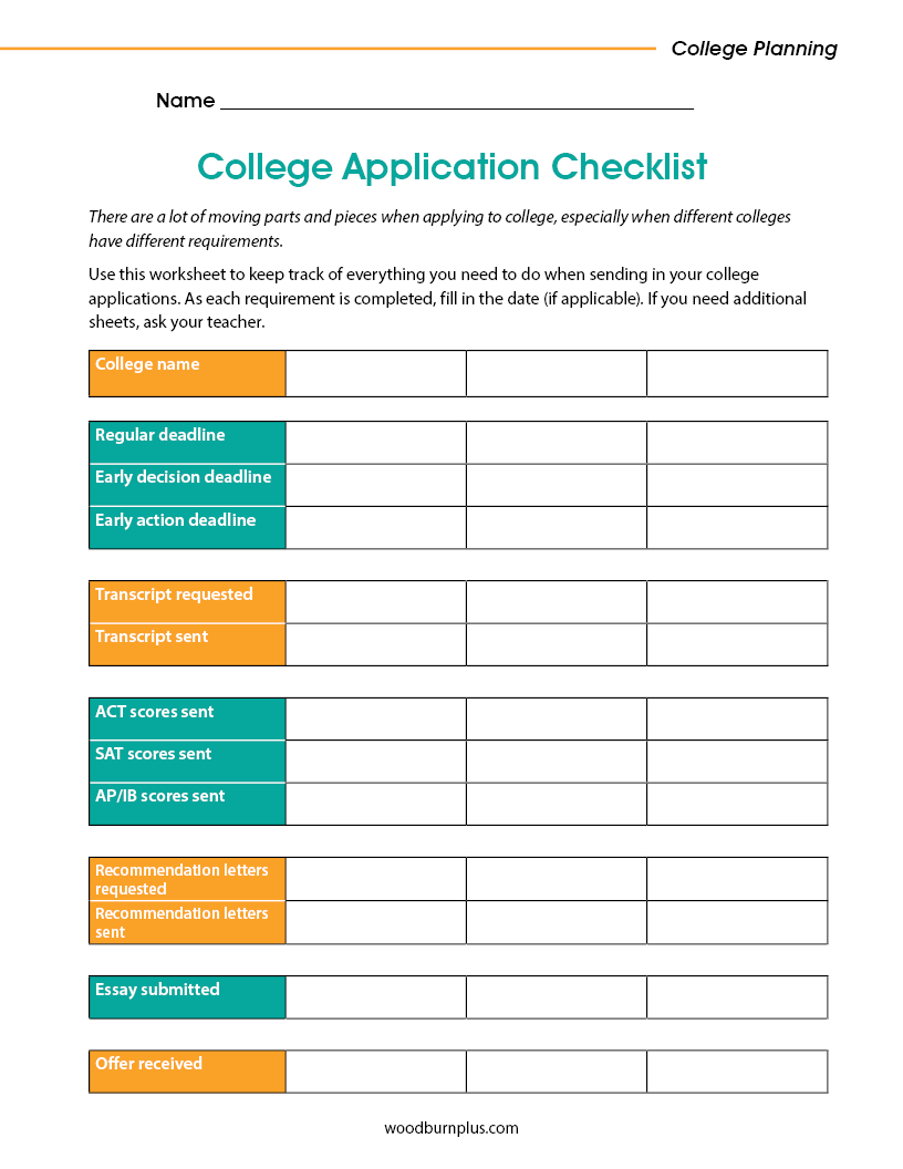College Application Checklist