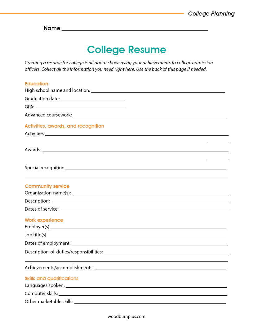 College Resume