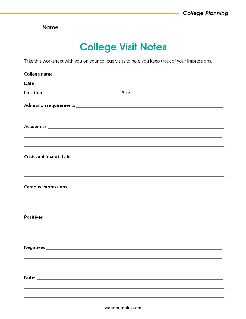 College Visit Notes