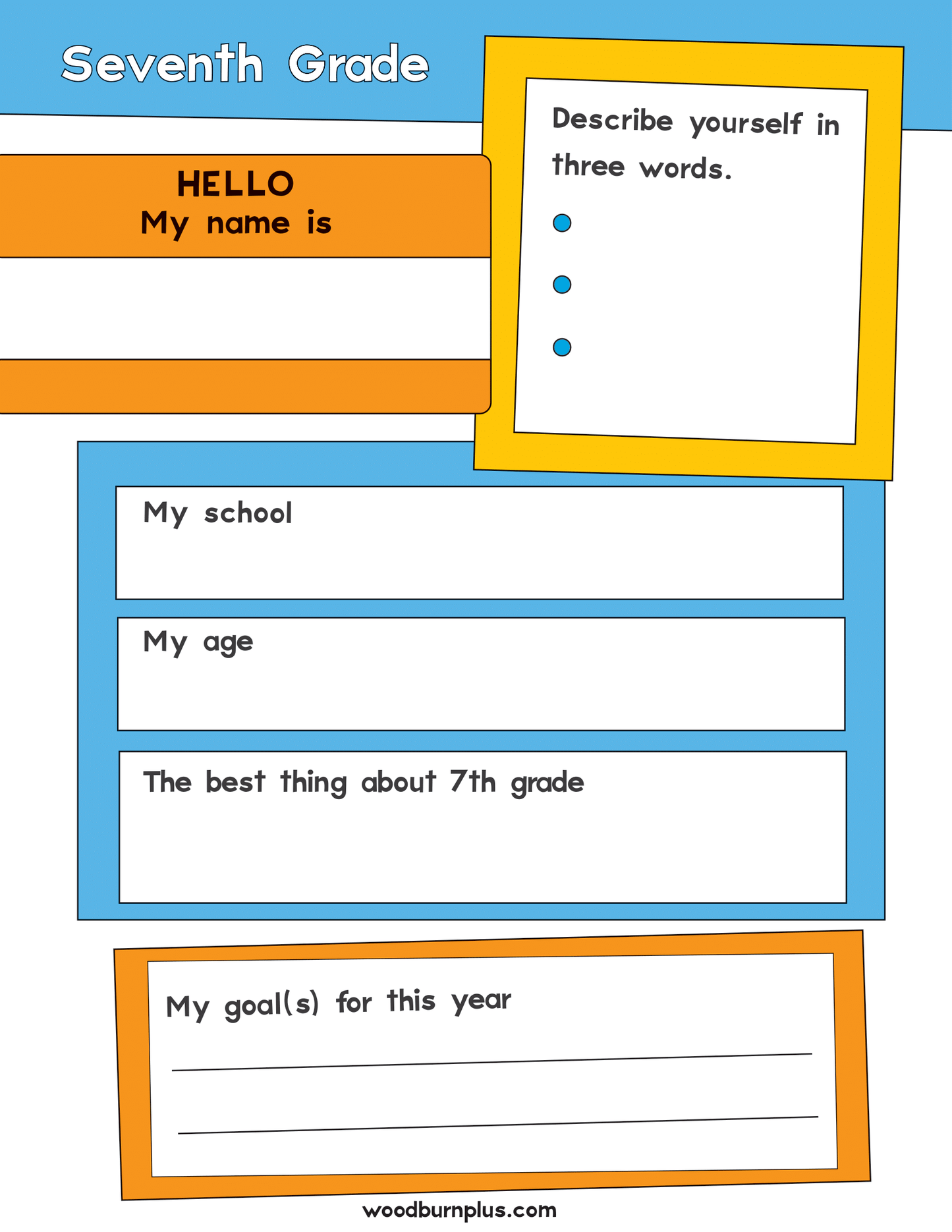 All About Me - Seventh Grade