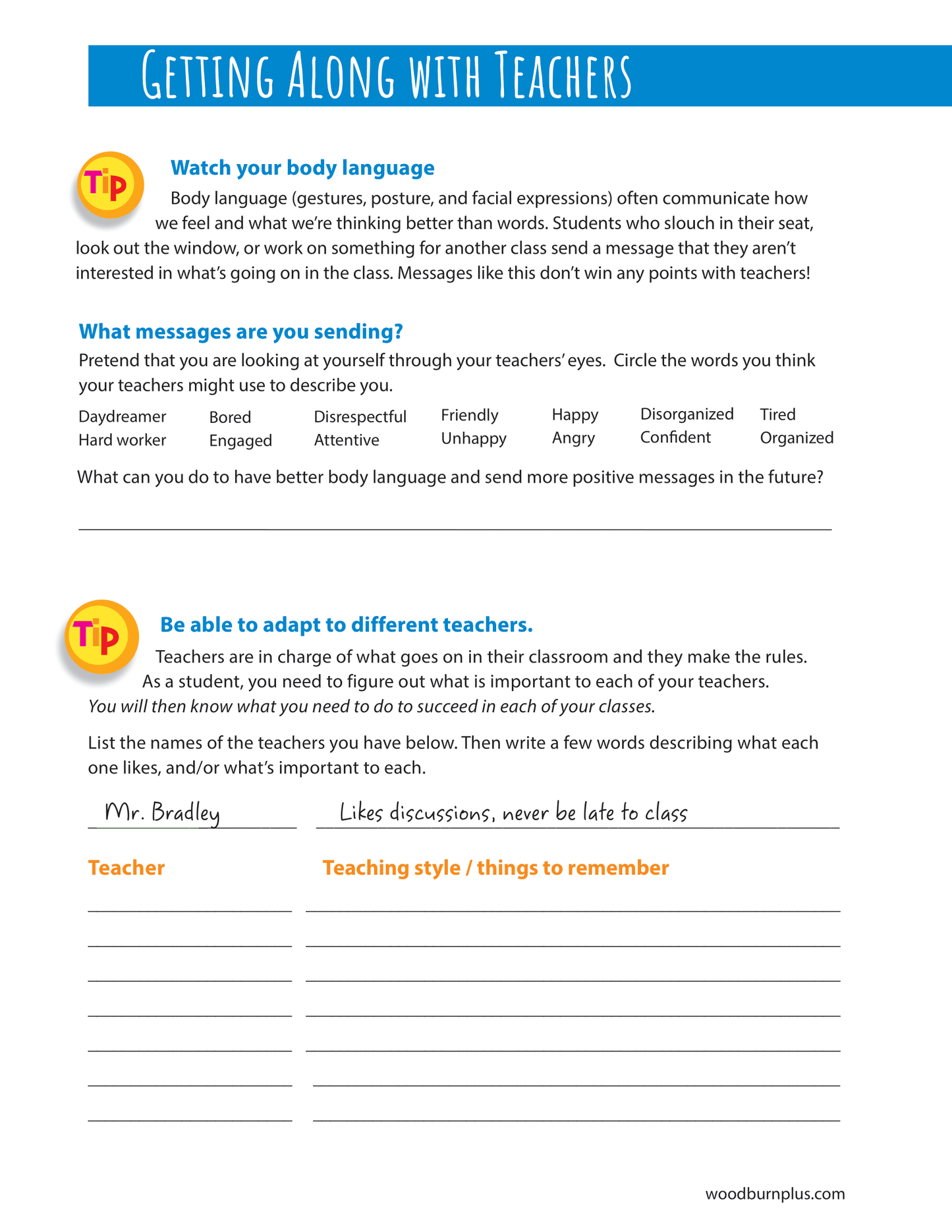 Getting Along with Teachers