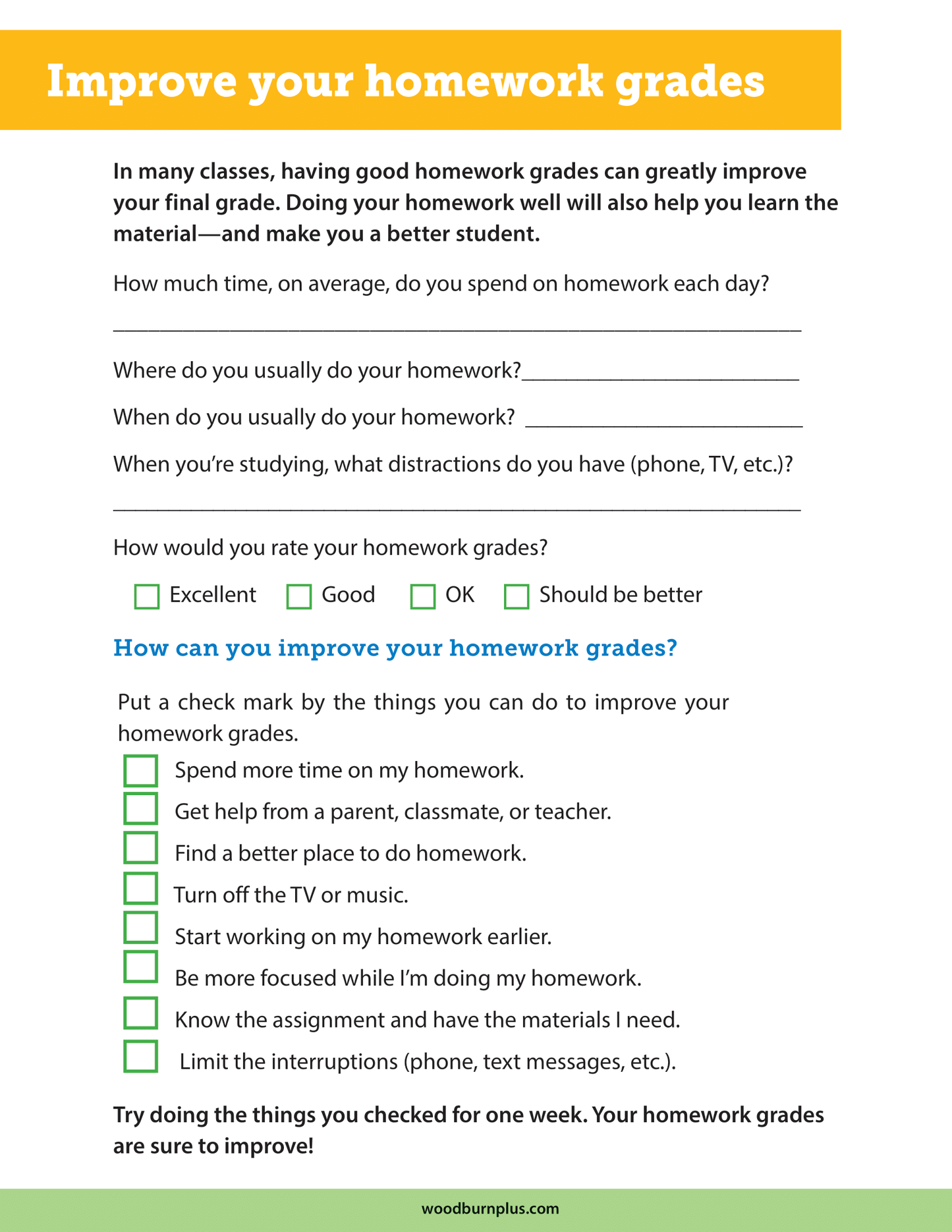 Improve Your Homework Grades