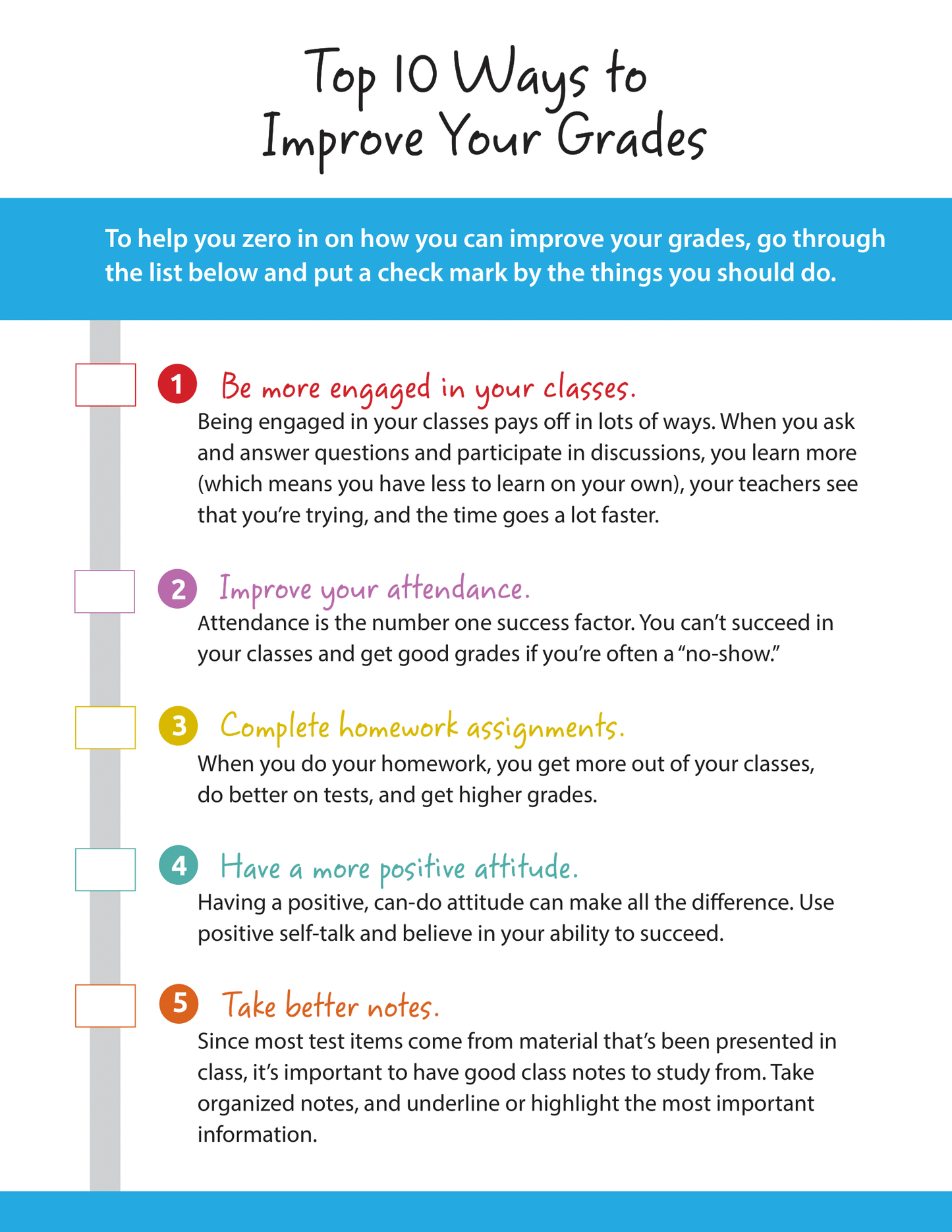 Top 10 Ways to Improve Your Grades
