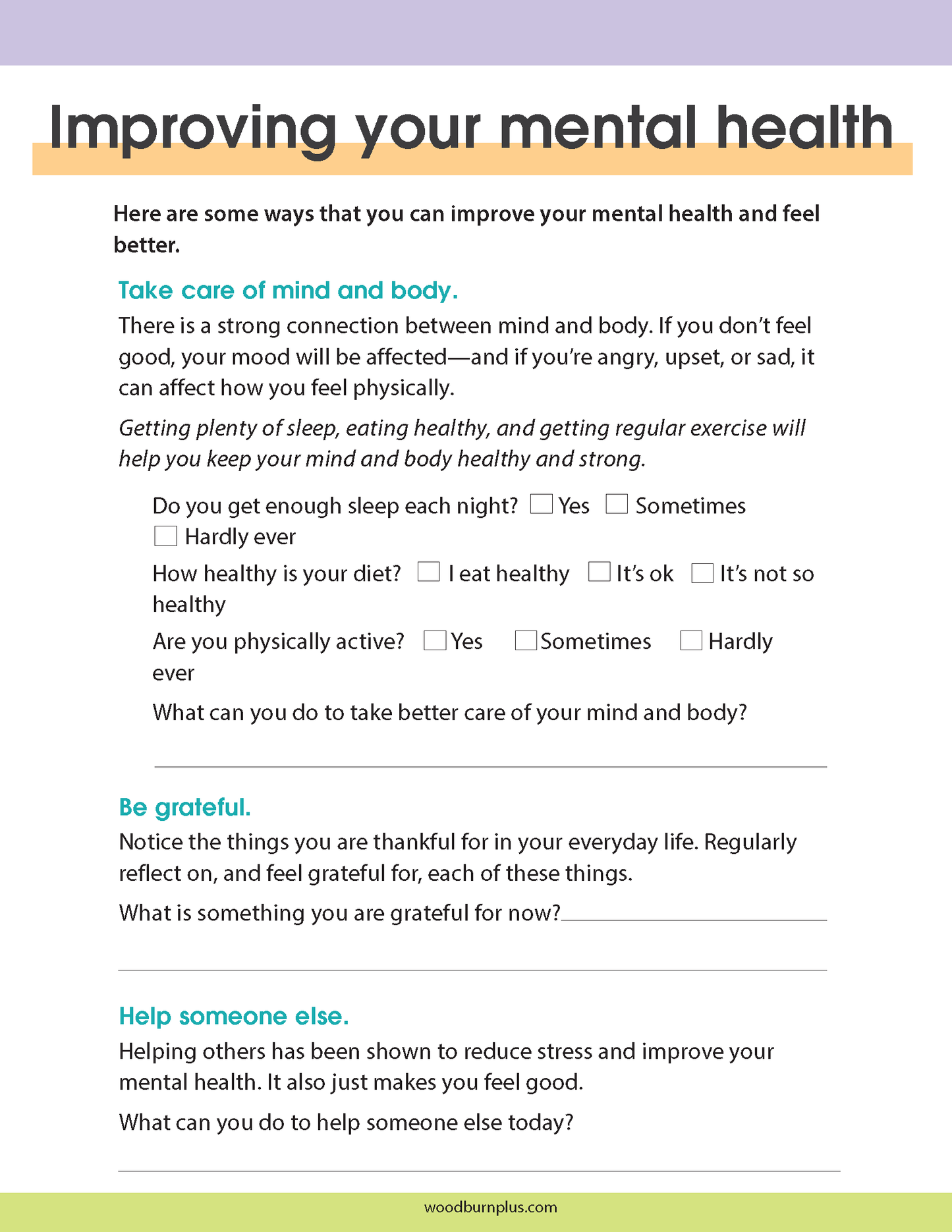 Improving Your Mental Health
