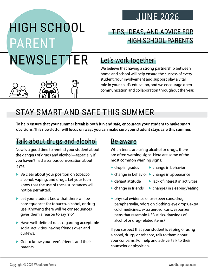 High School Parent Newsletter - June 2026
