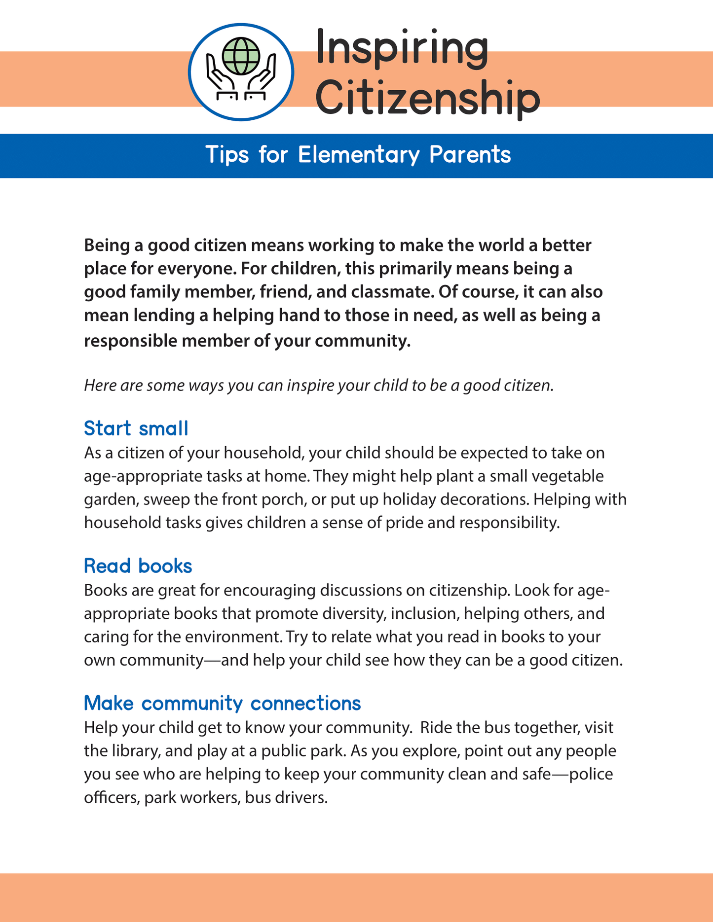 Inspiring Citizenship - Tips for Elementary Parents