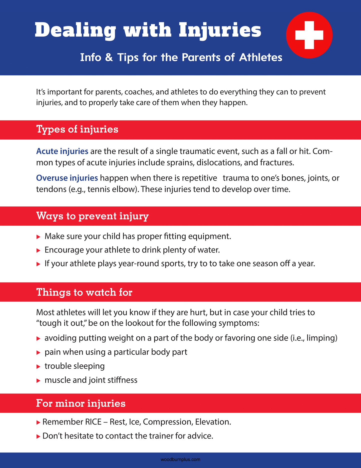 Dealing with Injuries - Info and Tips for Parents of Athletes