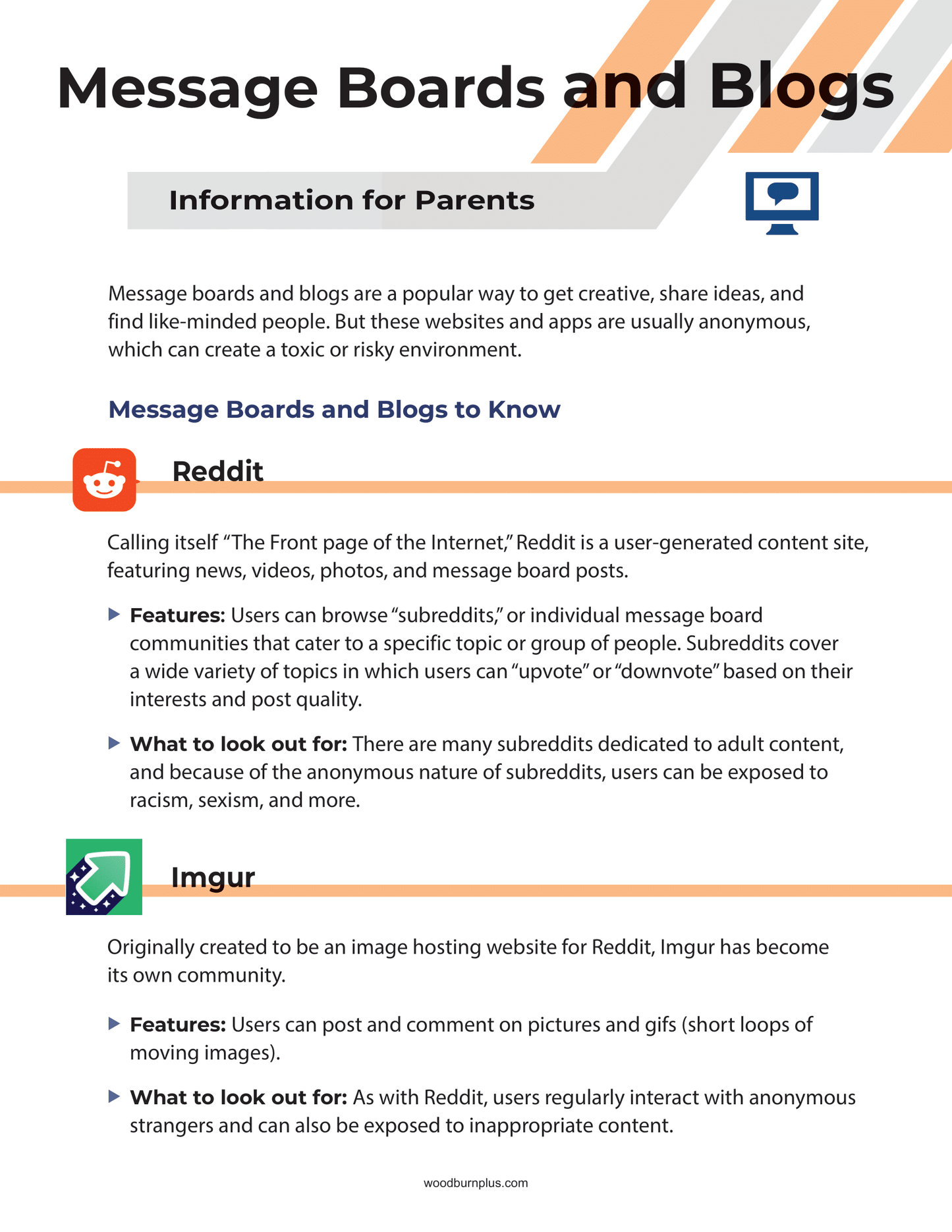 Message Boards and Blogs - Information for Parents