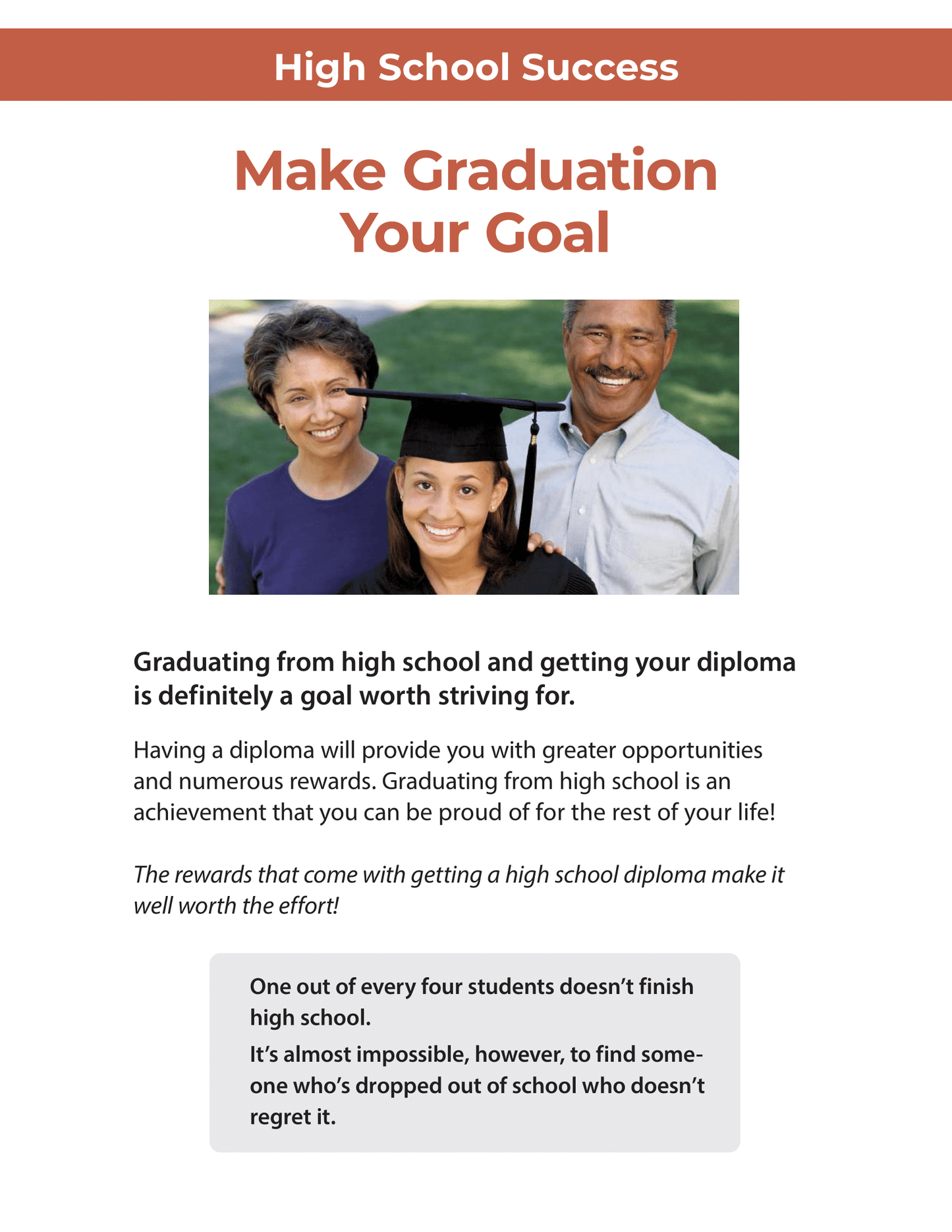 High School Success - Make Graduation Your Goal
