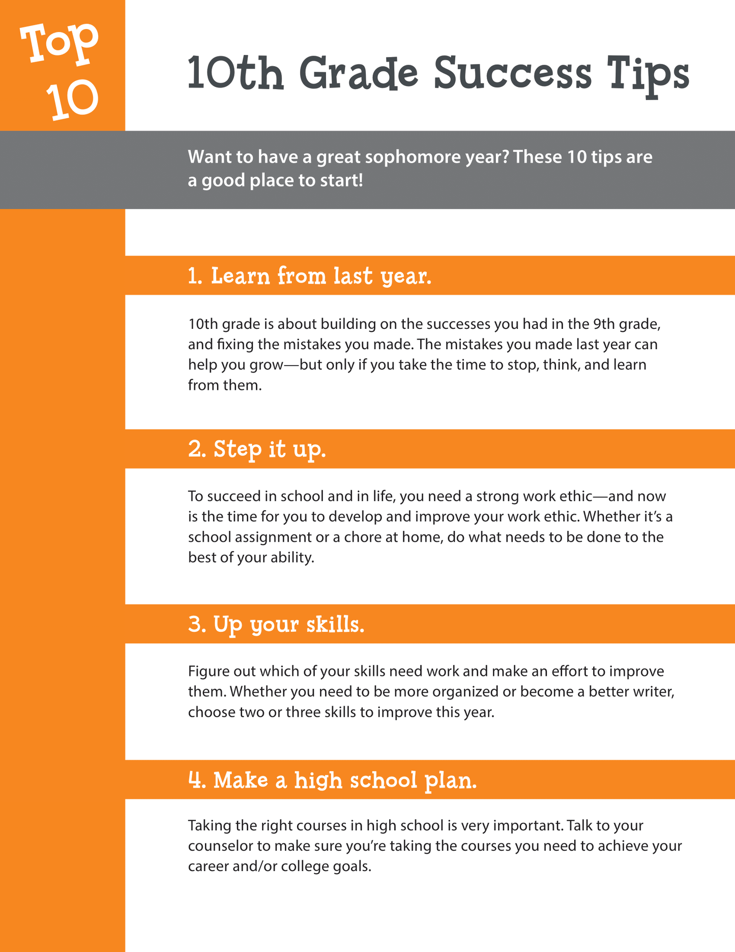 Top 10 10th Grade Success Tips