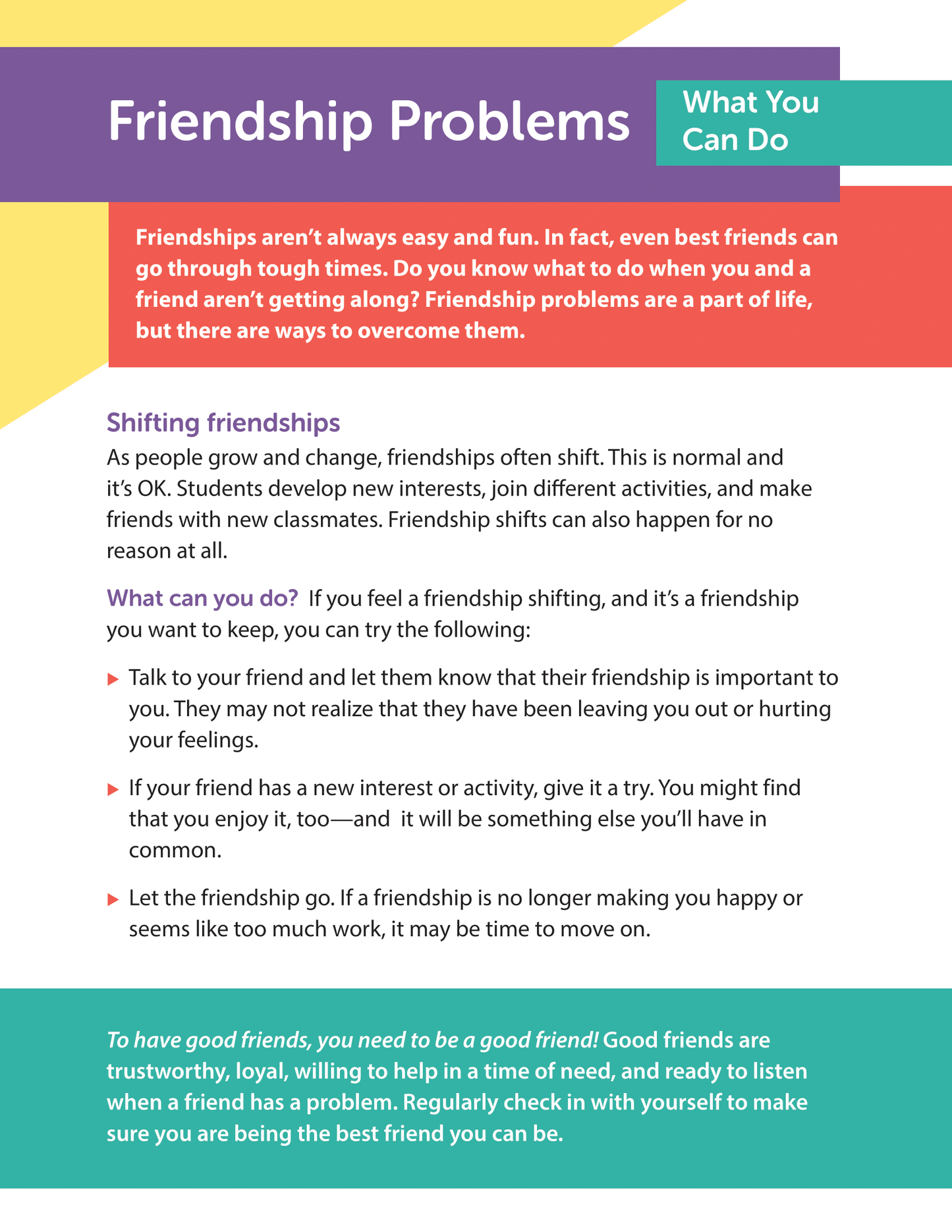 Friendships Problems - What You Can Do