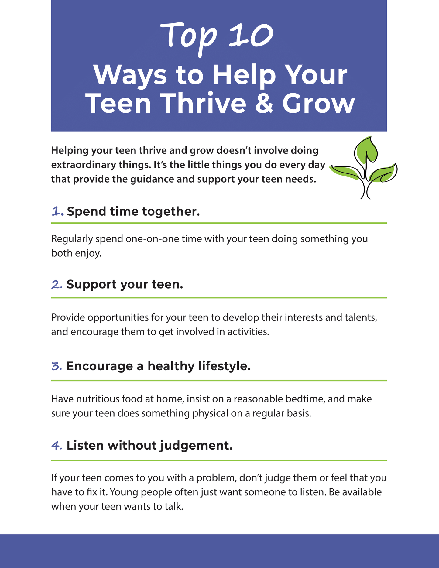 Top 10 Ways to Help Your Teen Thrive and Grow
