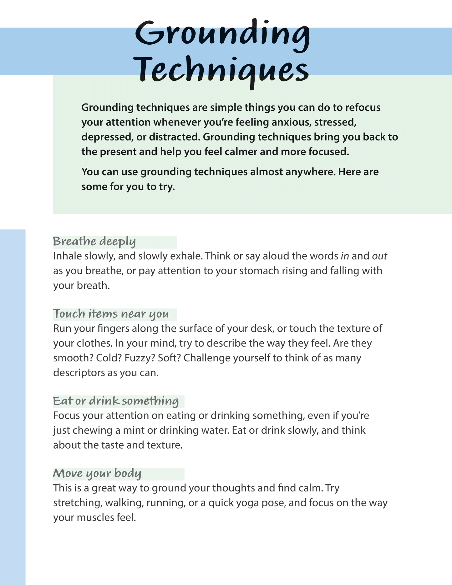 Grounding Techniques