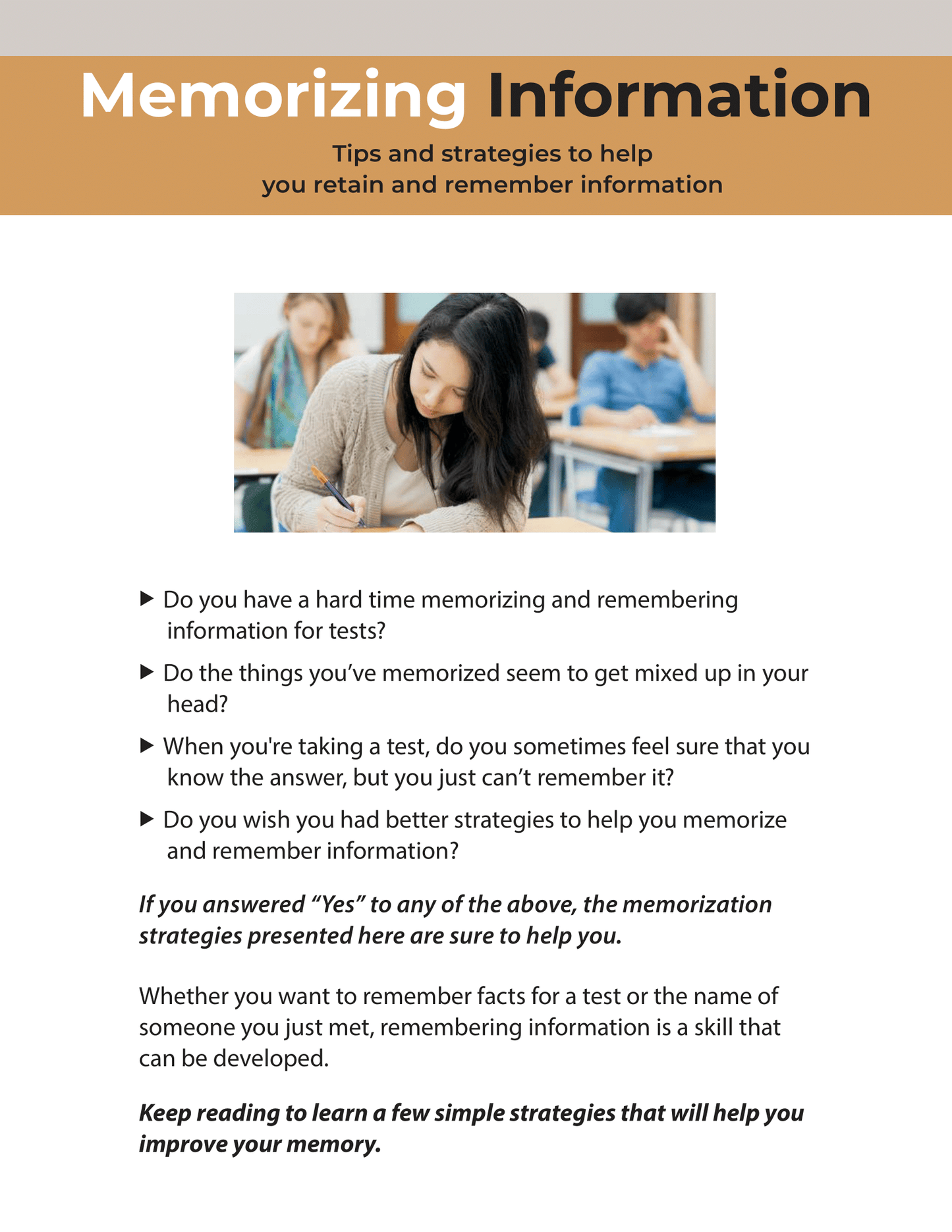 Memorizing Information