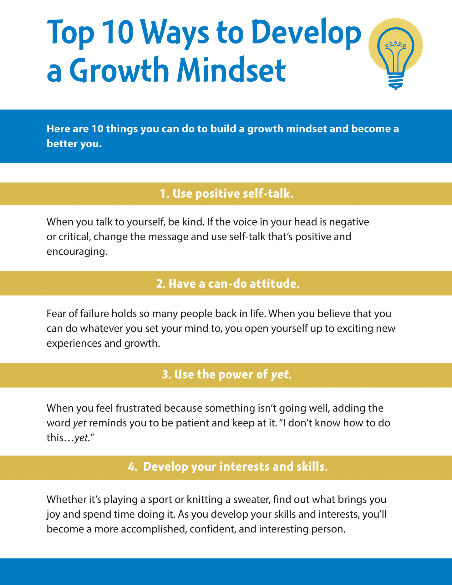 Top 10 Ways to Develop a Growth Mindset