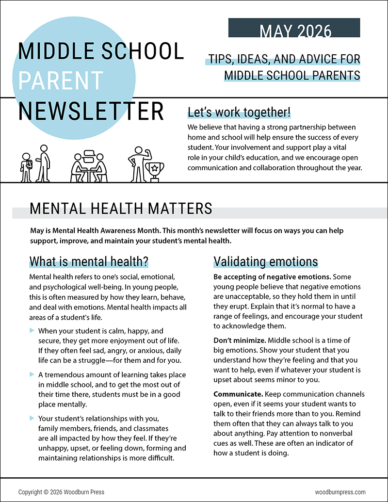 Middle School Parent Newsletter - May 2026