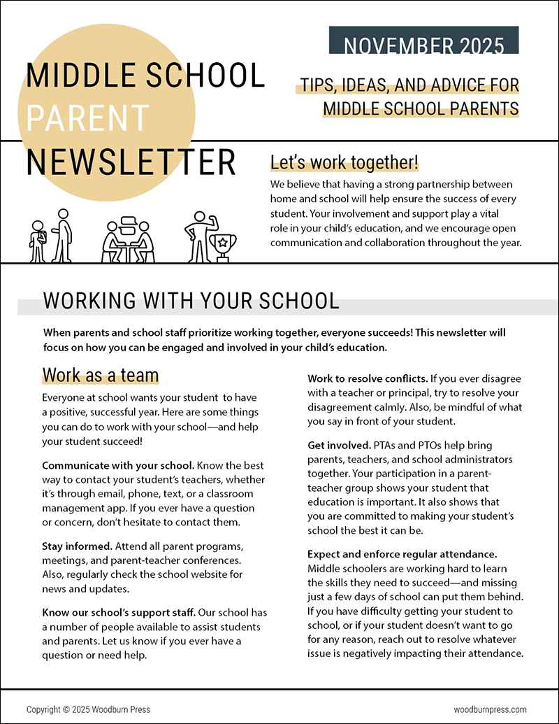 Middle School Parent Newsletter - November 2025