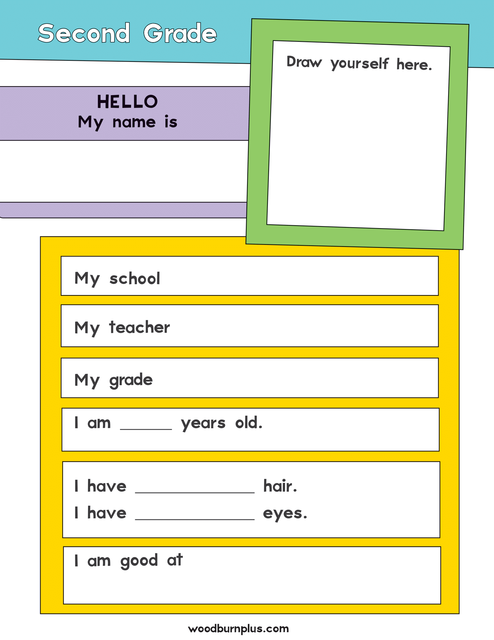 All About Me Second Grade Woodburn Plus All about me second grade woodburn plus