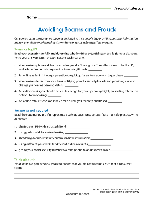 Avoiding Scams and Frauds