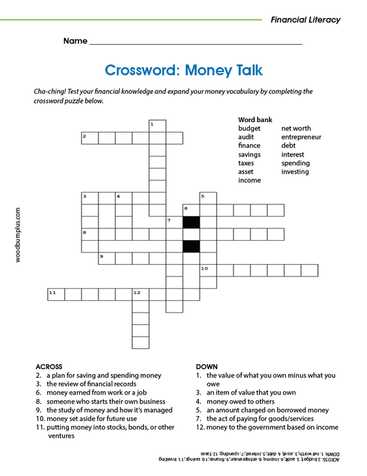 Crossword: Money Talk