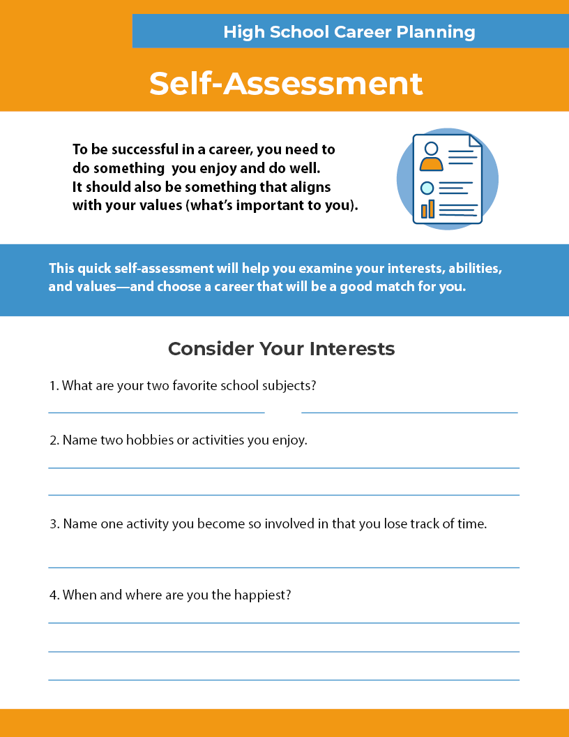 High School Career Planning - Self-Assessment