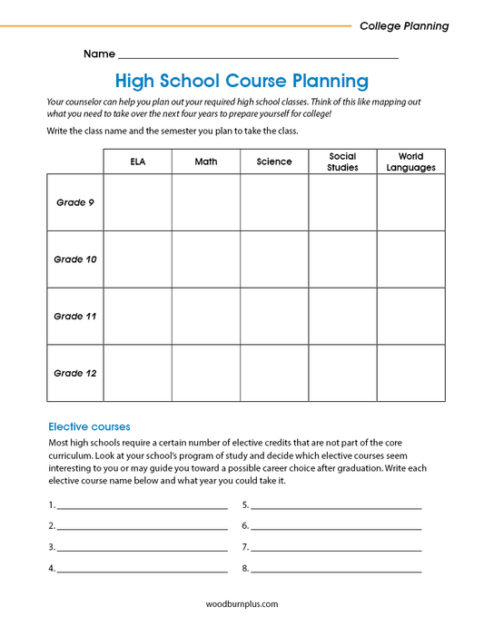 High School Course Planning