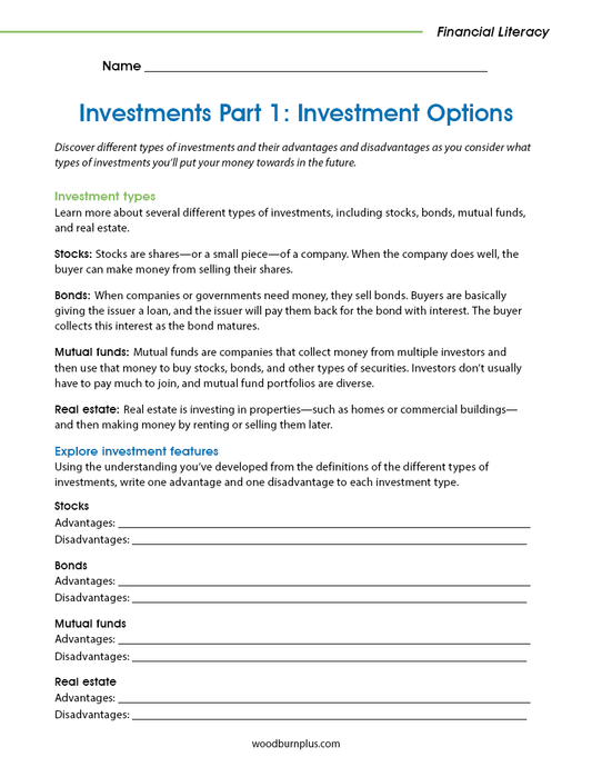 Investments Part 1: Investment Options
