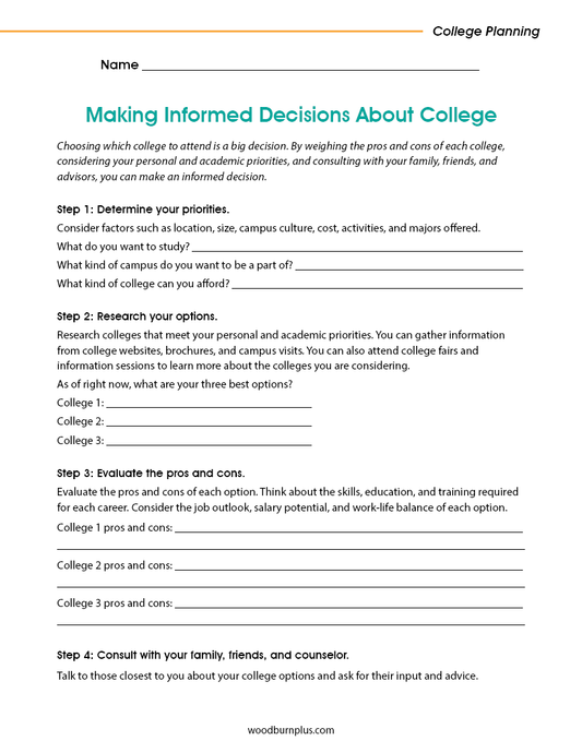 Making Informed Decisions About College