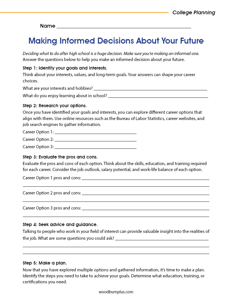 Making Informed Decisions About Your Future