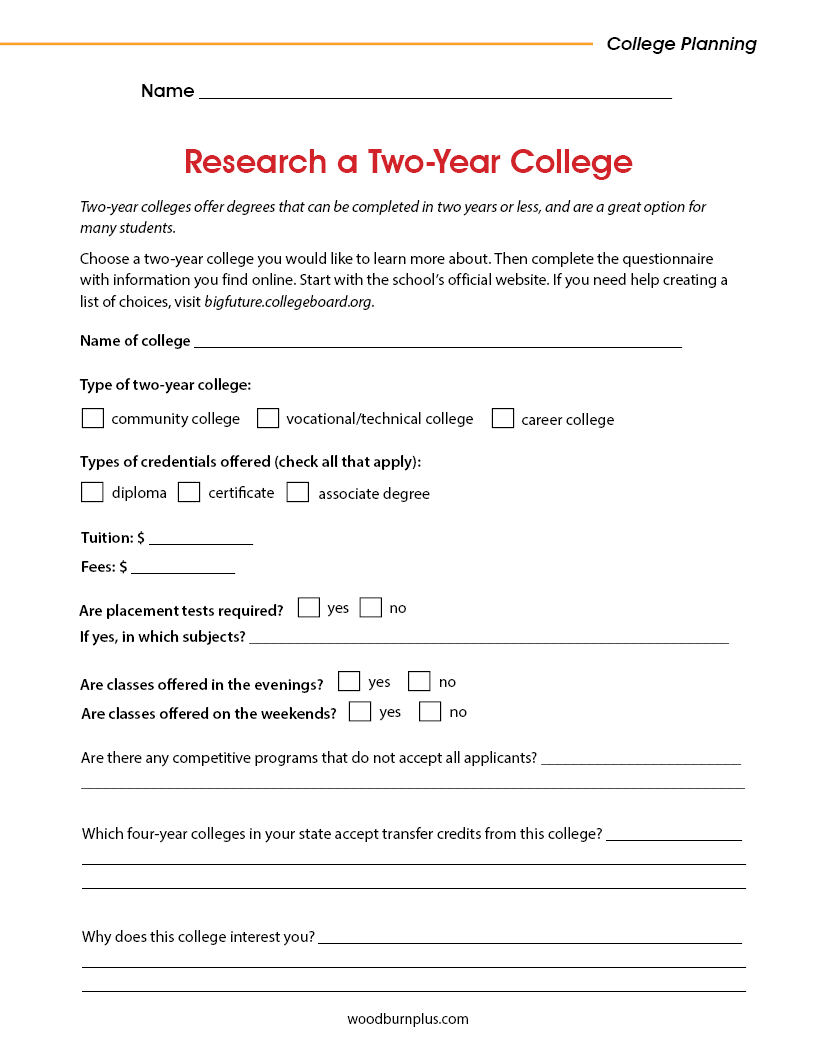 Research a Two-Year College