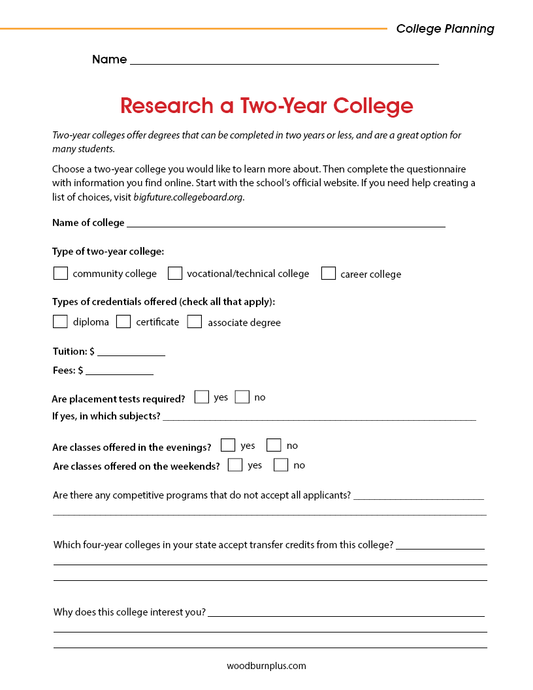 Research a Two-Year College