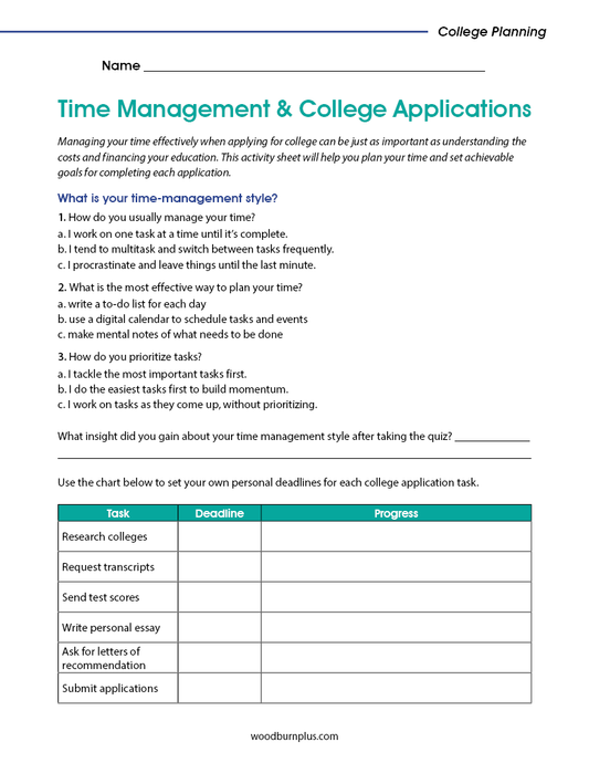 Time Management and College Applications