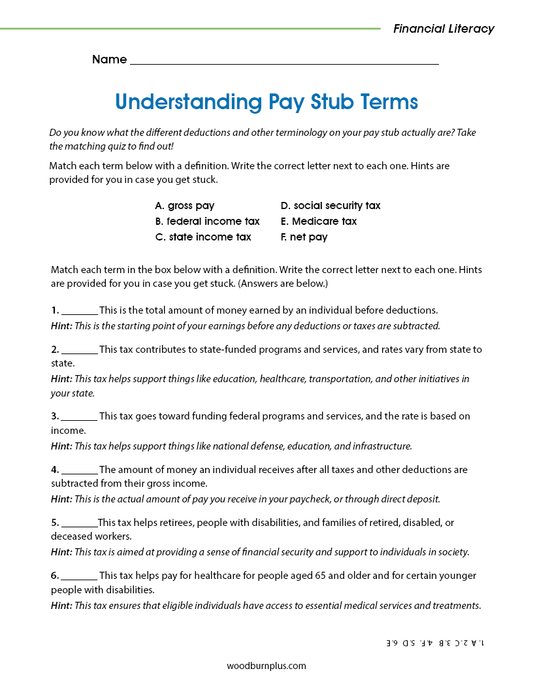 Understanding Pay Stub Terms
