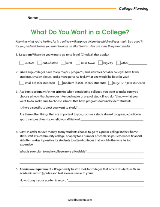 What Do You Want In a College?