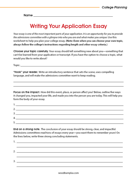 Writing Your Application Essay