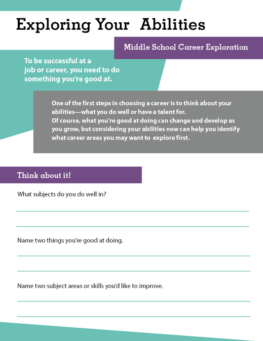 Middle School Career Exploration - Exploring Your Abilities