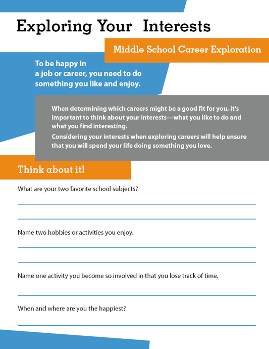 Middle School Career Exploration - Exploring Your Interests