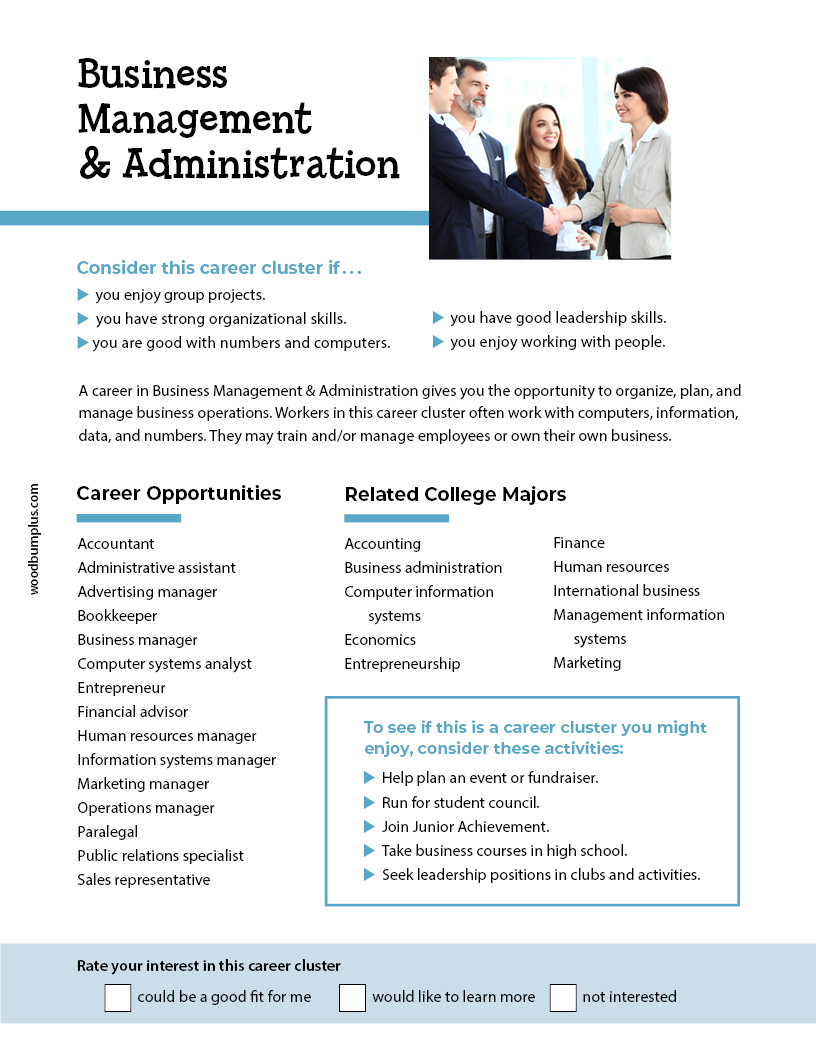 All About Career Clusters - Business Management and Administration