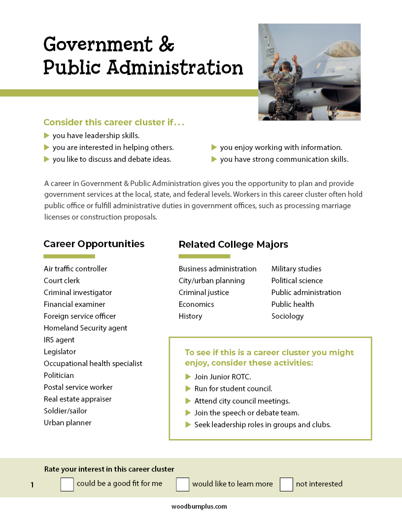 All About Career Clusters - Government & Public Administration