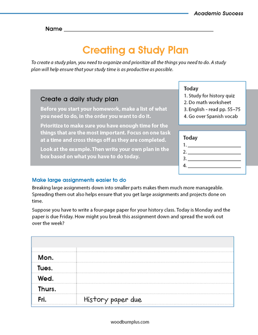 Creating a Study Plan