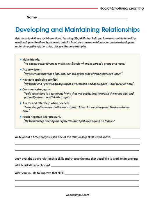 Developing and Maintaining Relationships