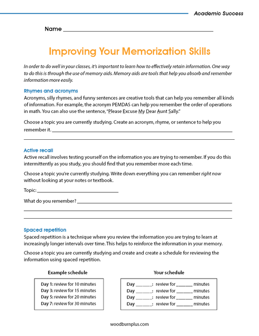 Improving Your Memorization Skills