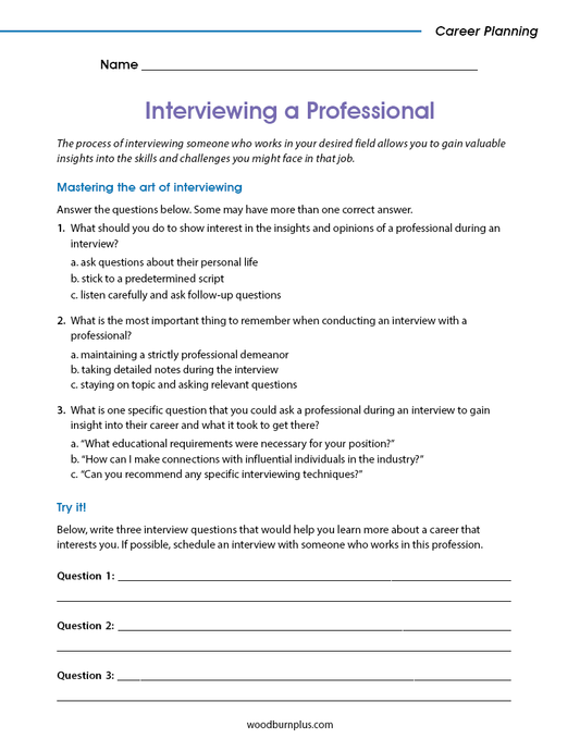 Interviewing a Professional