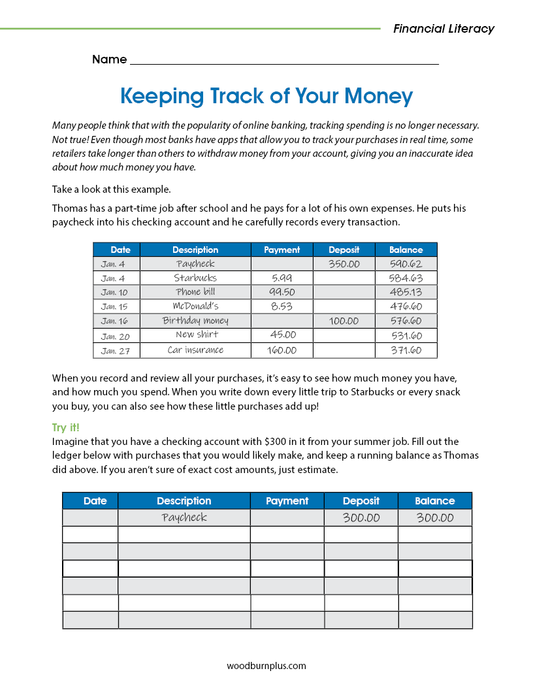 Keeping Track of Your Money