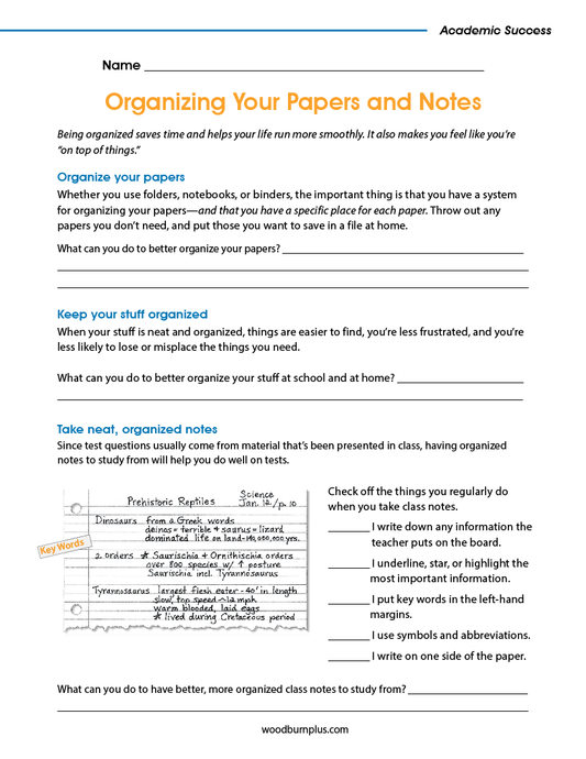 Organizing Your Papers and Notes