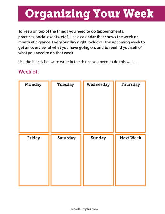 Organizing Your Week