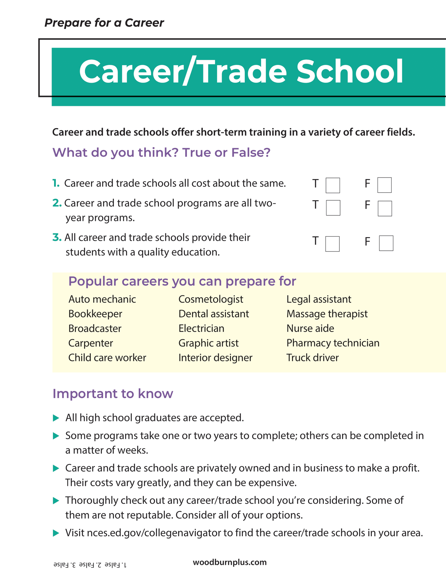 Prepare for a Career - Career Trade School