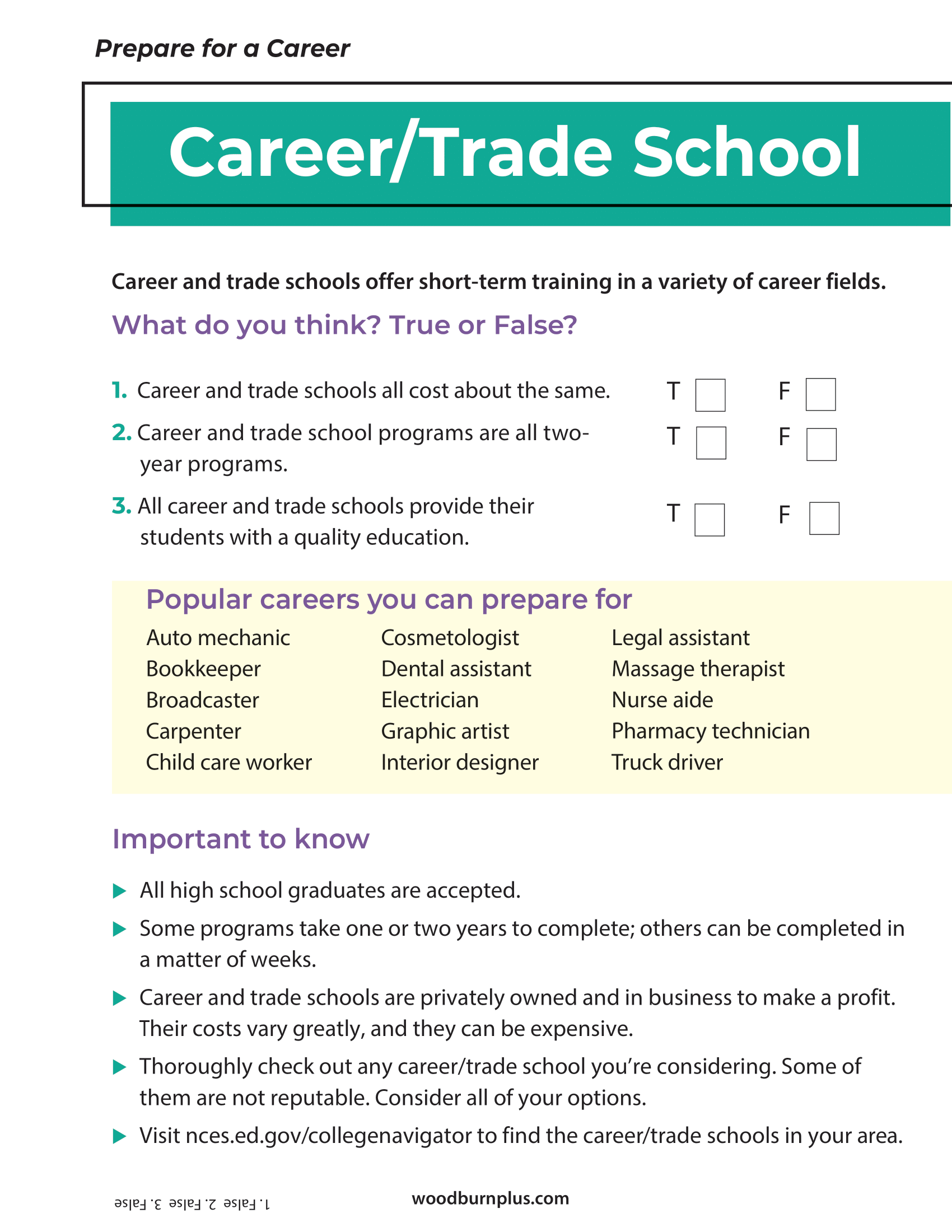 Prepare for a Career - Career Trade School