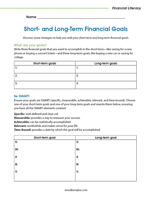 Short- and Long-Term Financial Goals
