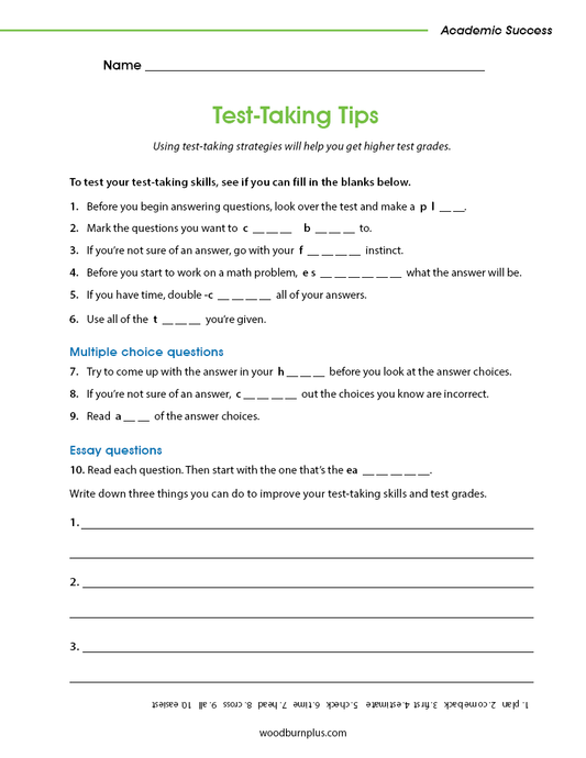Test-Taking Tips